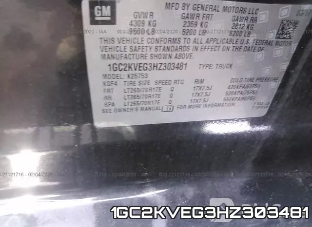 1GC2KVEG3HZ303481 фото 10