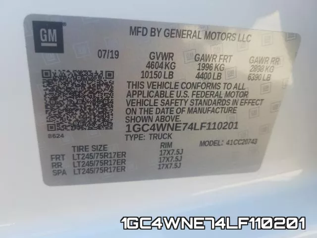1GC4WNE74LF110201 фото 2