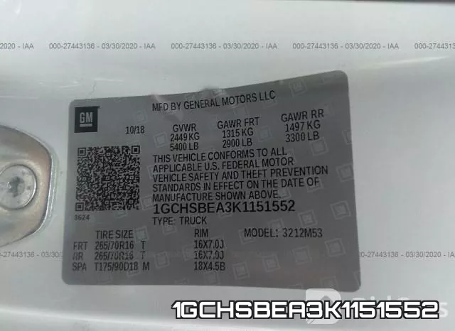 1GCHSBEA3K1151552 фото 10