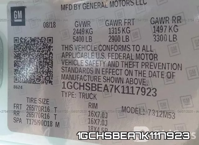 1GCHSBEA7K1117923 фото 10