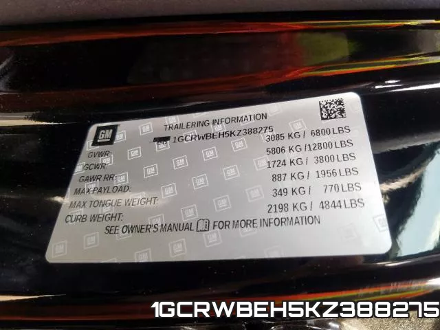 1GCRWBEH5KZ388275 фото 2