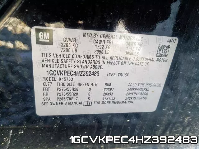 1GCVKPEC4HZ392483 фото 2