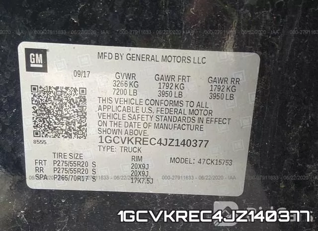 1GCVKREC4JZ140377 фото 10