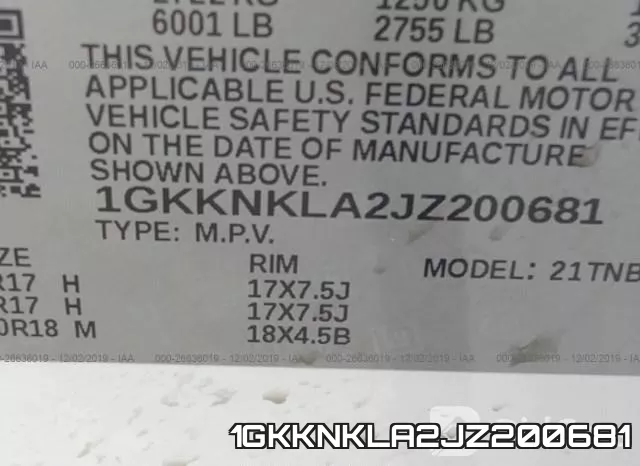 1GKKNKLA2JZ200681 фото 10