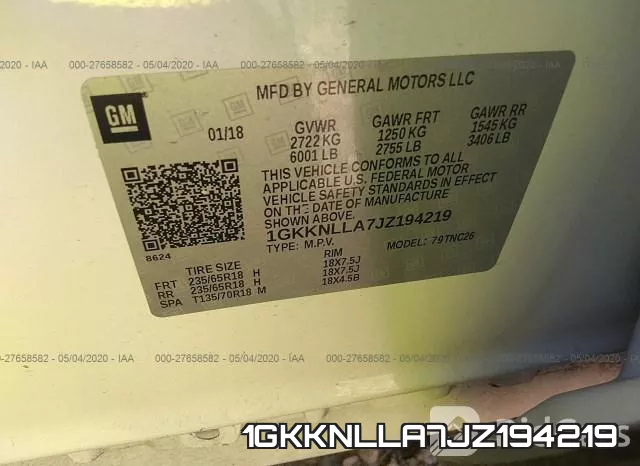 1GKKNLLA7JZ194219 фото 10