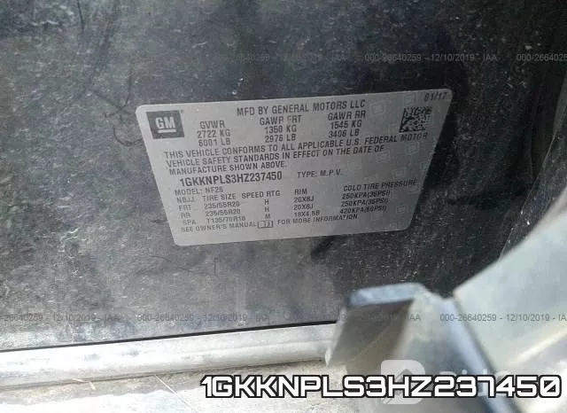 1GKKNPLS3HZ237450 фото 10