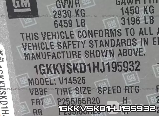 1GKKVSKD1HJ195932 фото 10