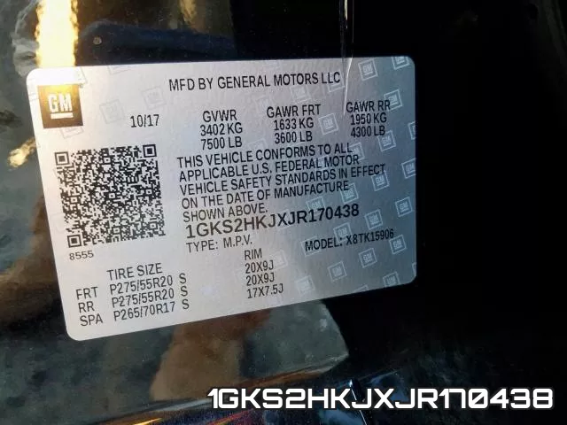 1GKS2HKJXJR170438 фото 2