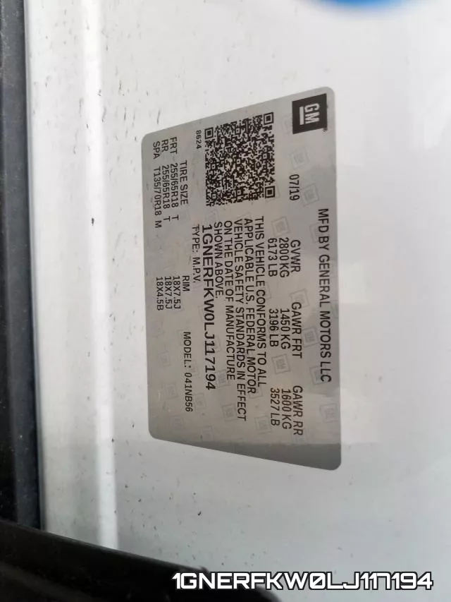 1GNERFKW0LJ117194 фото 2