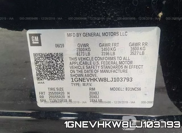 1GNEVHKW8LJ103793 фото 10