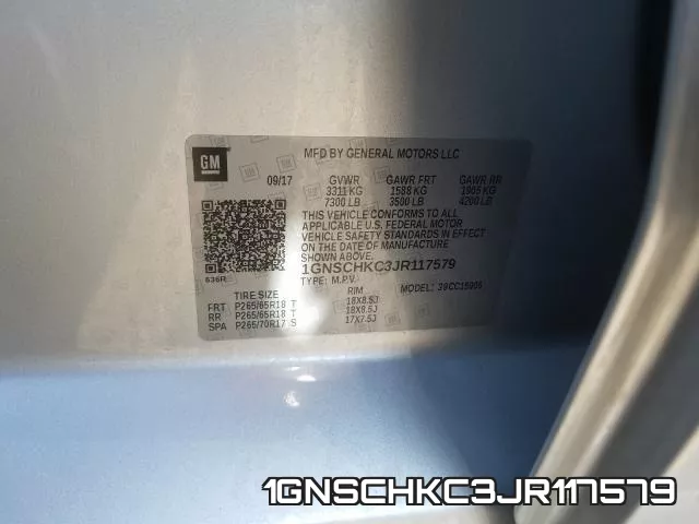 1GNSCHKC3JR117579 фото 2
