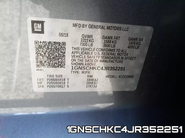 1GNSCHKC4JR352251 фото 2