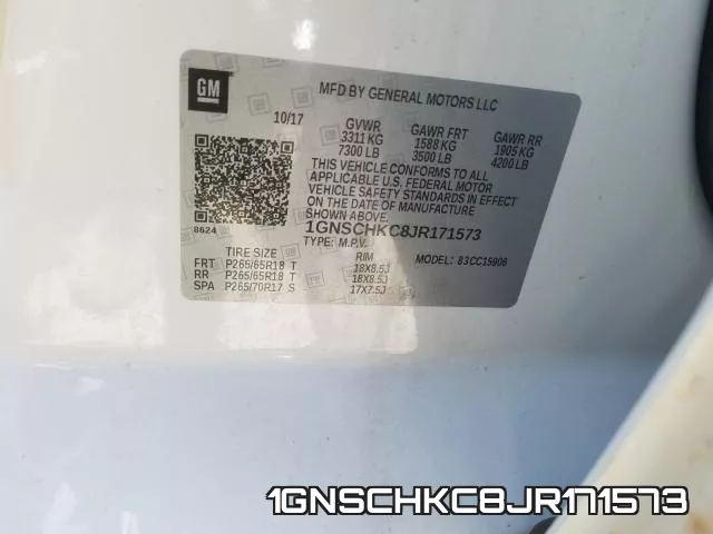 1GNSCHKC8JR171573 фото 2