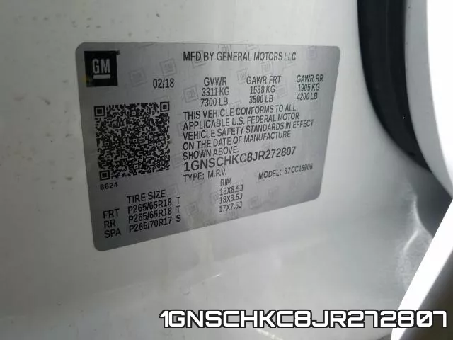1GNSCHKC8JR272807 фото 2