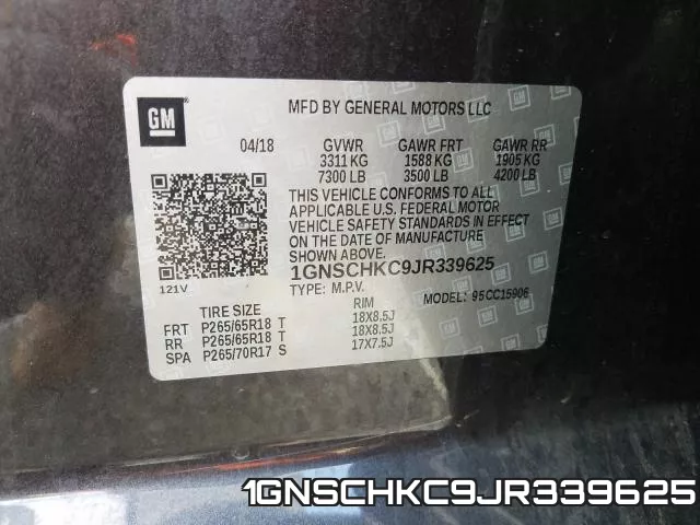 1GNSCHKC9JR339625 фото 2