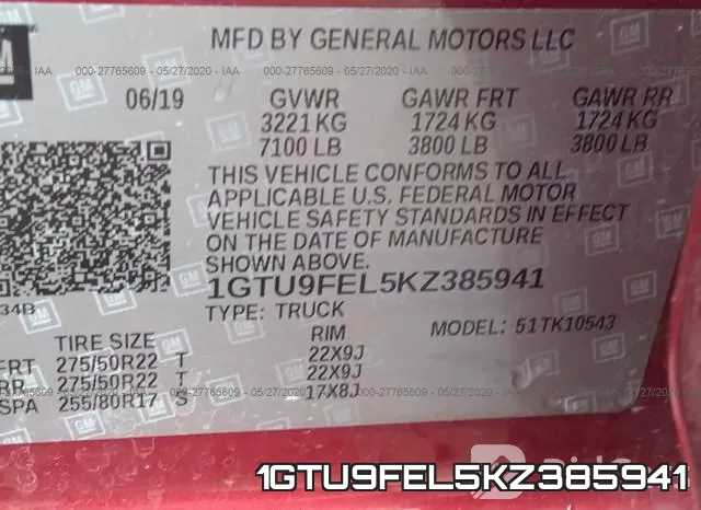 1GTU9FEL5KZ385941 фото 10