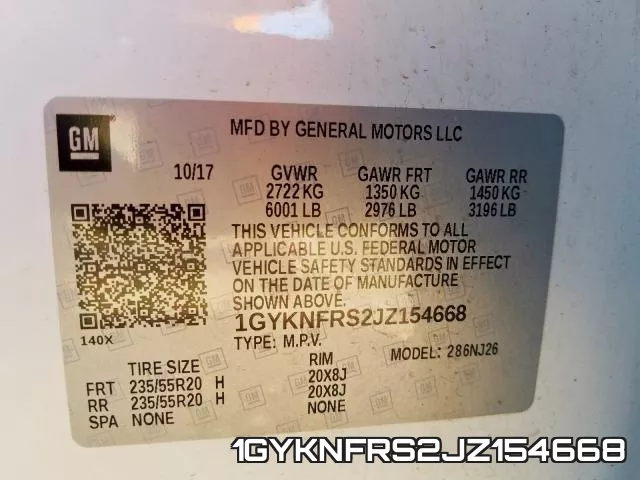 1GYKNFRS2JZ154668 фото 2