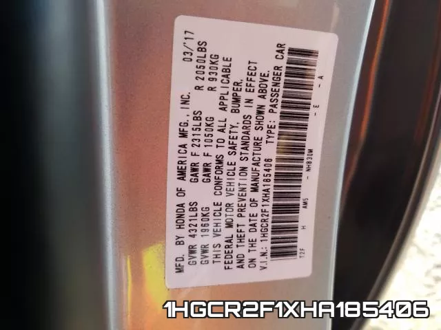 1HGCR2F1XHA185406 фото 2