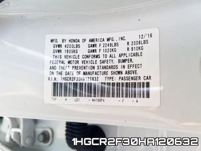 1HGCR2F30HA120632 фото 2