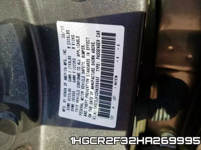 1HGCR2F32HA269995 фото 2