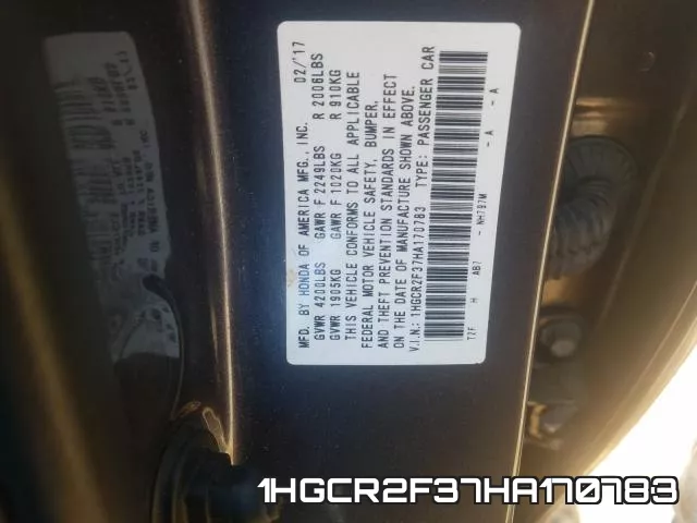 1HGCR2F37HA170783 фото 2