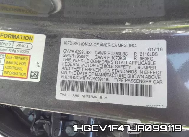 1HGCV1F47JA099119 фото 10