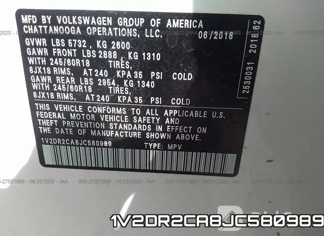 1V2DR2CA8JC580989 фото 10