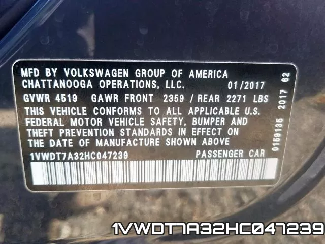 1VWDT7A32HC047239 фото 2