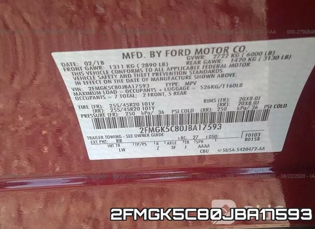 2FMGK5C80JBA17593 фото 10