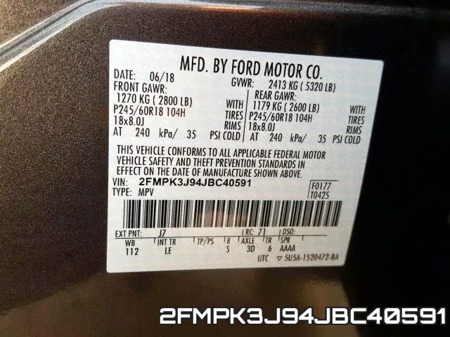 2FMPK3J94JBC40591 фото 2