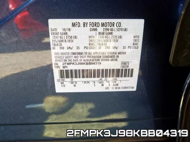2FMPK3J98KBB04319 фото 2