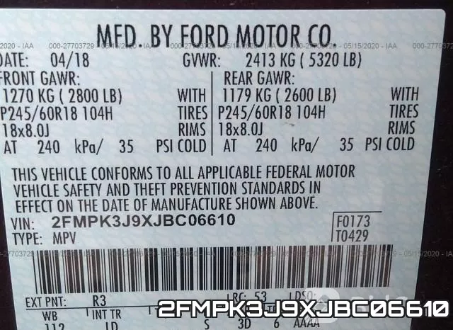 2FMPK3J9XJBC06610 фото 10