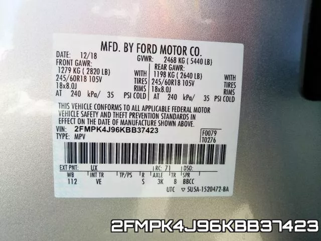 2FMPK4J96KBB37423 фото 2