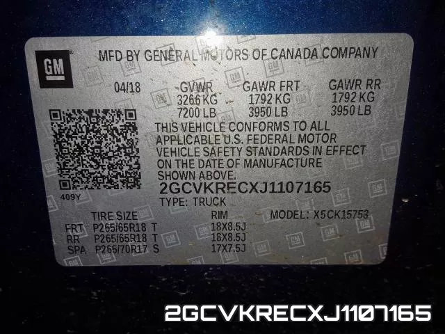2GCVKRECXJ1107165 фото 2