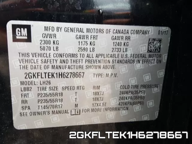 2GKFLTEK1H6278667 фото 2