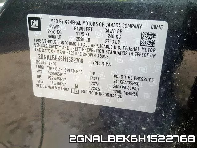 2GNALBEK6H1522768 фото 2