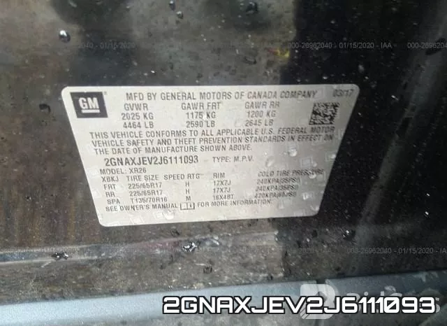 2GNAXJEV2J6111093 фото 10
