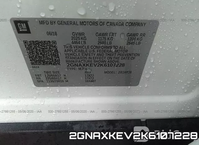 2GNAXKEV2K6107228 фото 10