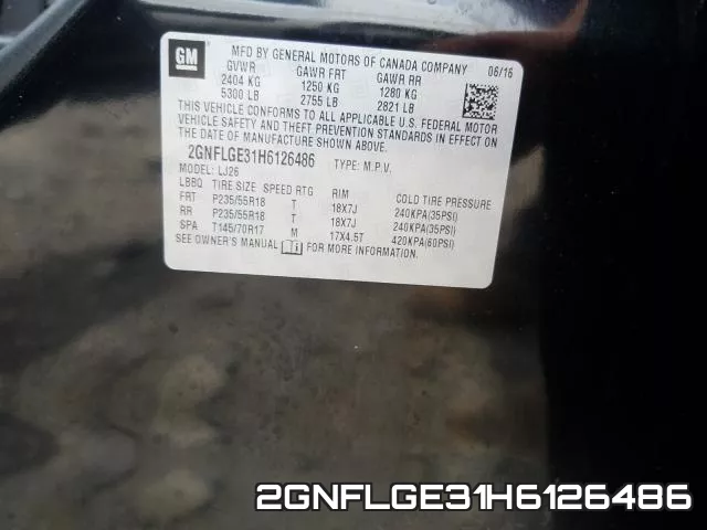 2GNFLGE31H6126486 фото 2