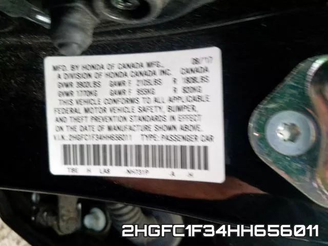 2HGFC1F34HH656011 фото 2