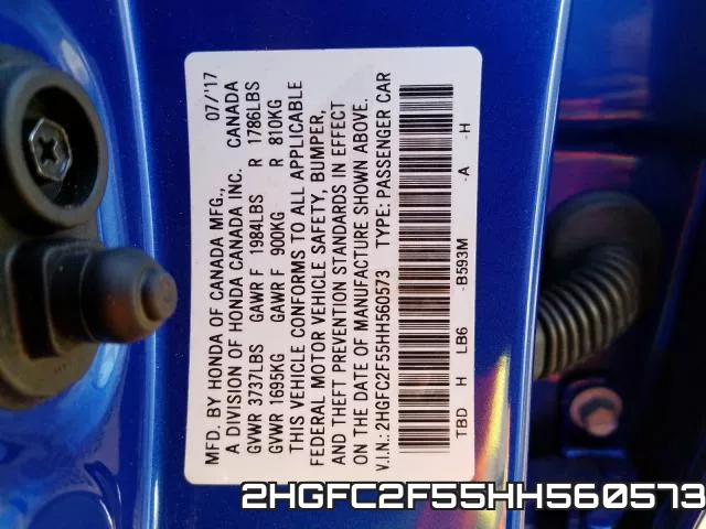 2HGFC2F55HH560573 фото 2