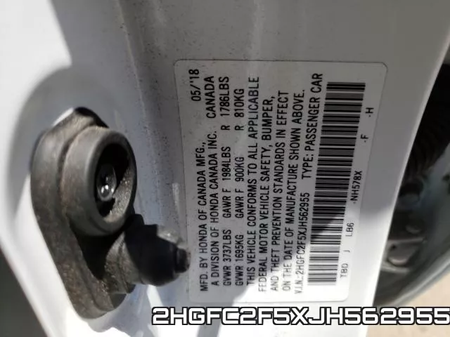 2HGFC2F5XJH562955 фото 2