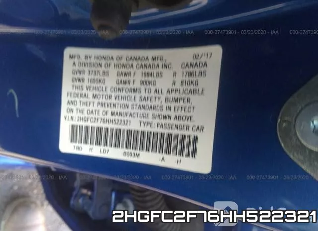 2HGFC2F76HH522321 фото 10