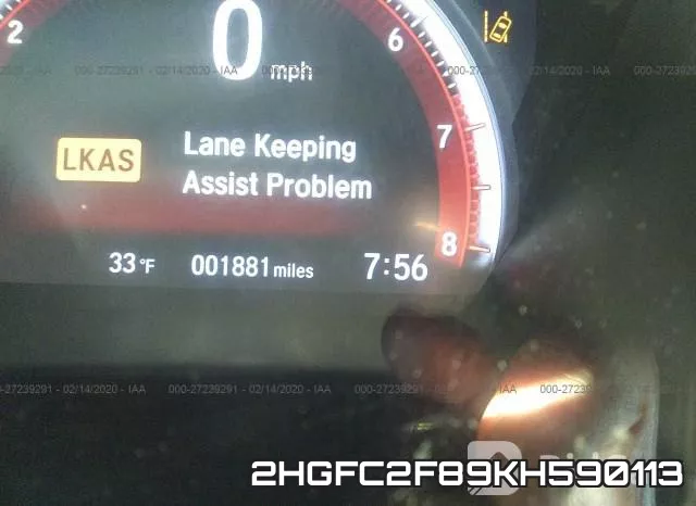 2HGFC2F89KH590113 фото 8