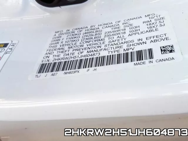 2HKRW2H51JH604873 фото 2