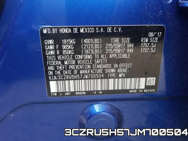 3CZRU5H57JM700504 фото 2