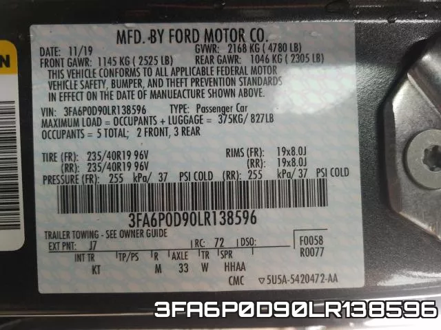3FA6P0D90LR138596 фото 2