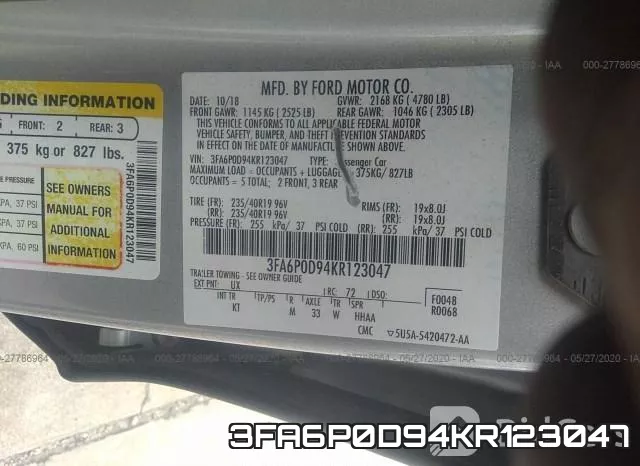 3FA6P0D94KR123047 фото 10