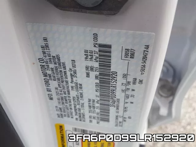 3FA6P0D99LR152920 фото 2