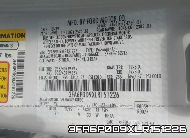 3FA6P0D9XLR151226 фото 10